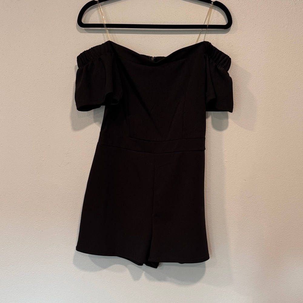 Charlotte Russe Black Off-Shoulder Romper